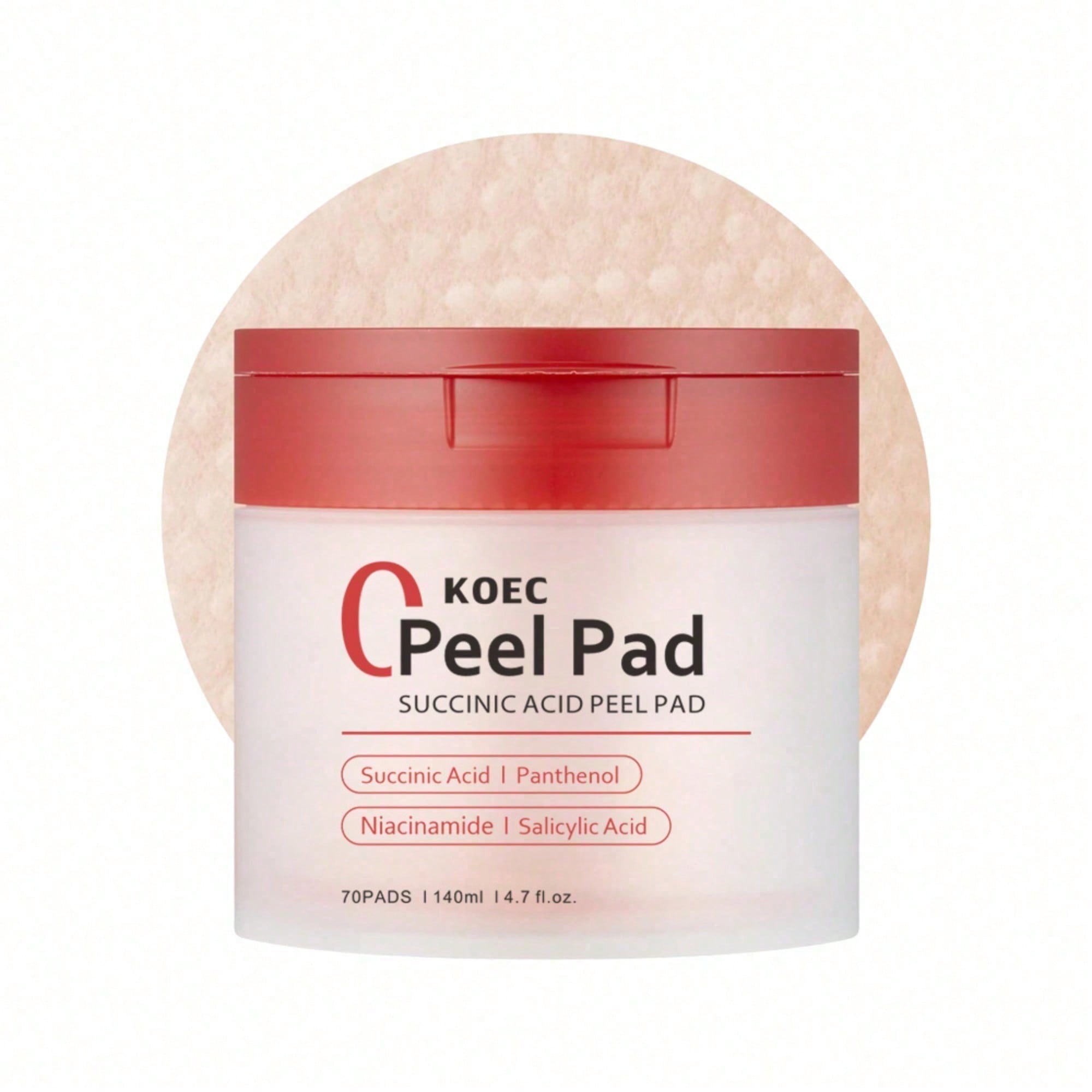 Skincare Non Comedogenic - Toner Pads Rode Succinezuur Panthenol Gezichtspeelingpad,