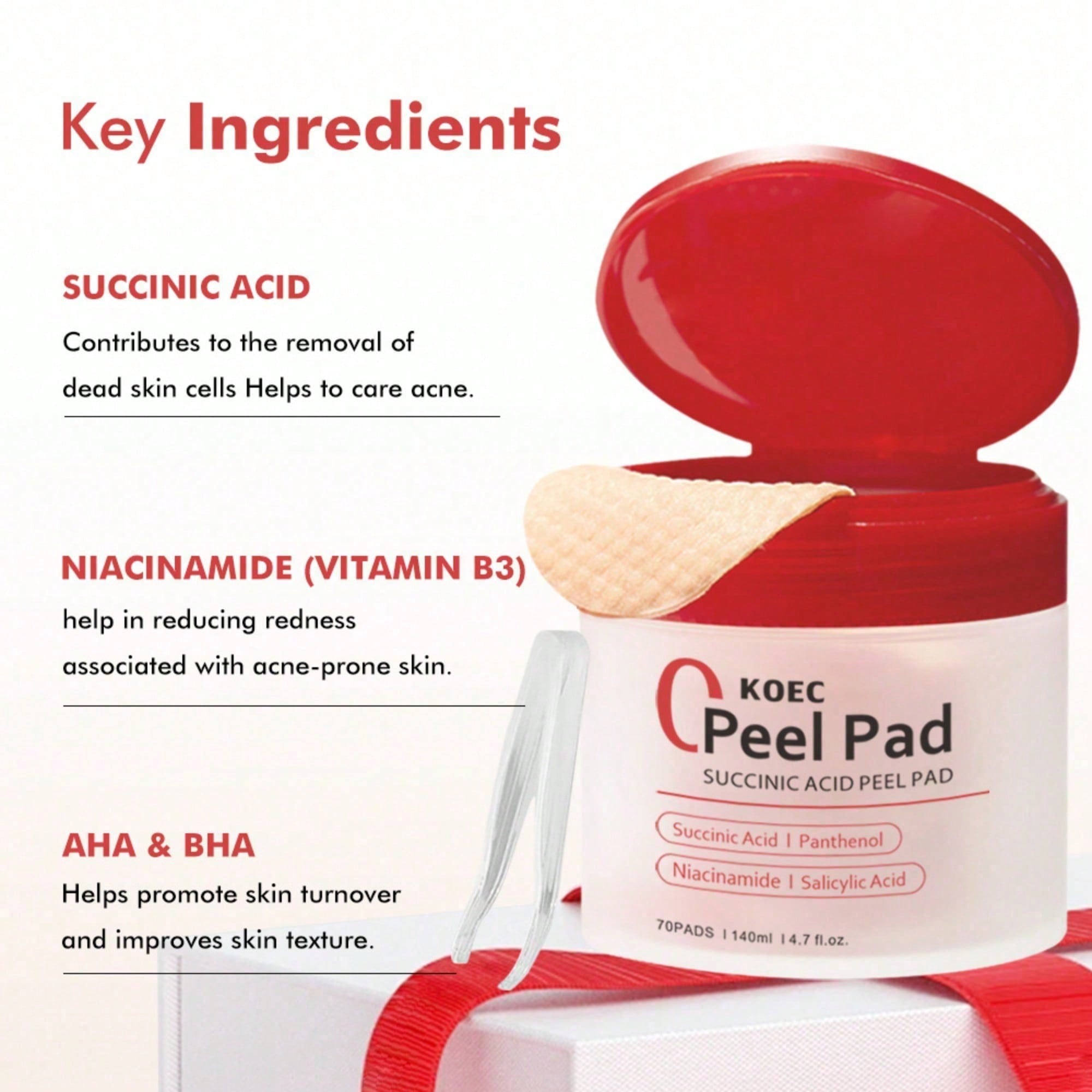 Toner Pads Rode Succinezuur Pa - Skincare Non Comedogenic recensie en prijs