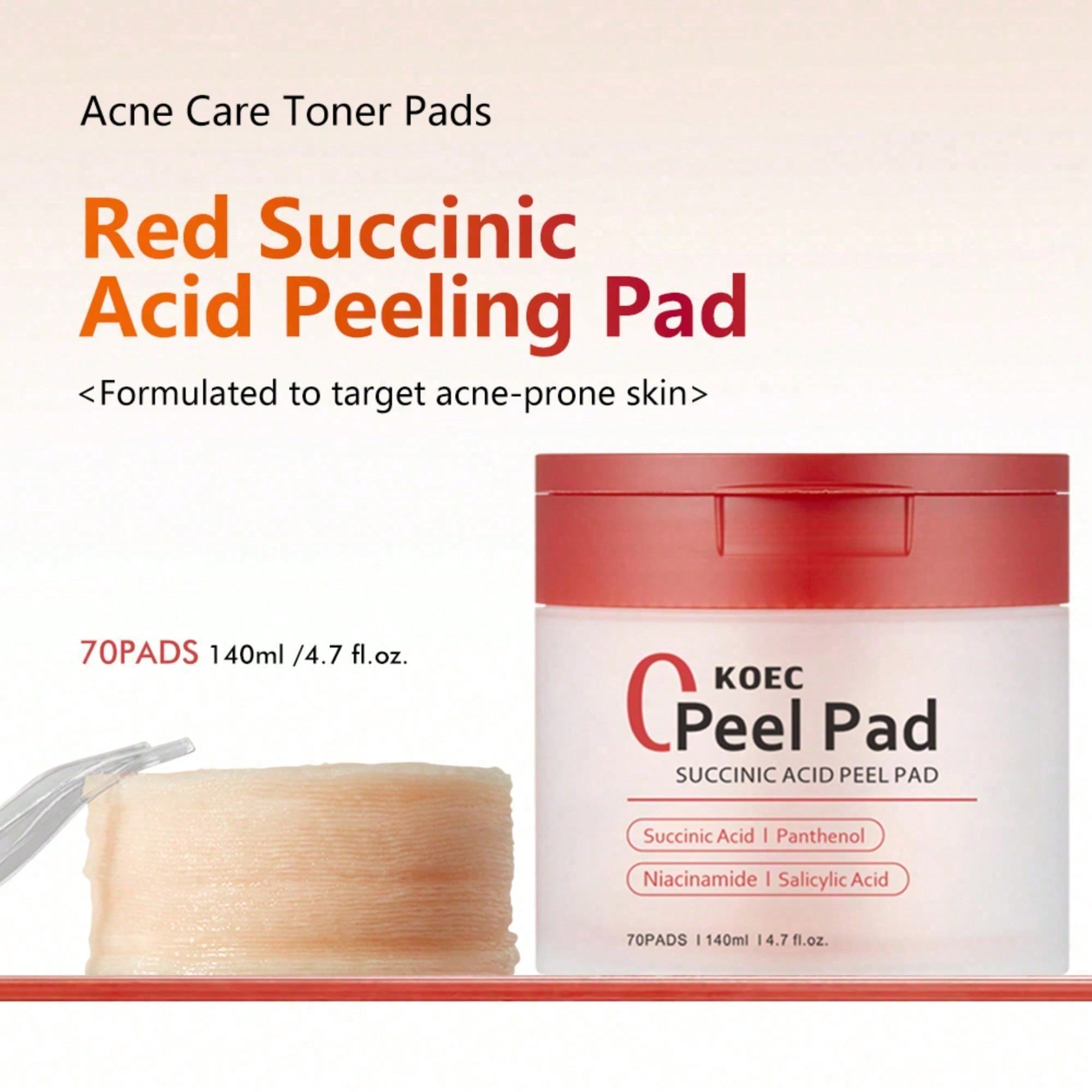 Toner Pads Rode Succinezuur Pa - Skincare Non Comedogenic recensie en prijs